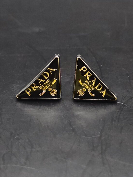 Jewelry - Prada Logo Style Triangle Stud Earrings